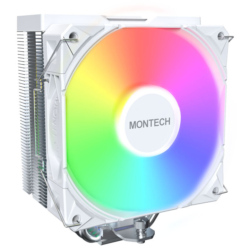 Montech NX400 White CPU-kjøler ARGB 120 mm hvit bakside