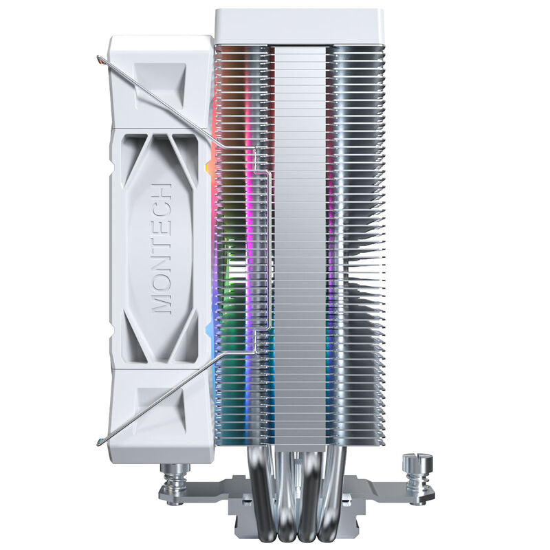 Montech NX400 White CPU-kjøler ARGB 120 mm hvit detalj av heatpipes