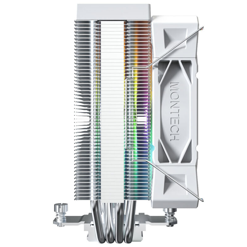 Montech NX400 White CPU-kjøler ARGB 120 mm hvit montert i PC
