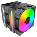 Montech NX600 ARGB CPU-kjøler dobbelttårn 2x 120 mm svart forfra
