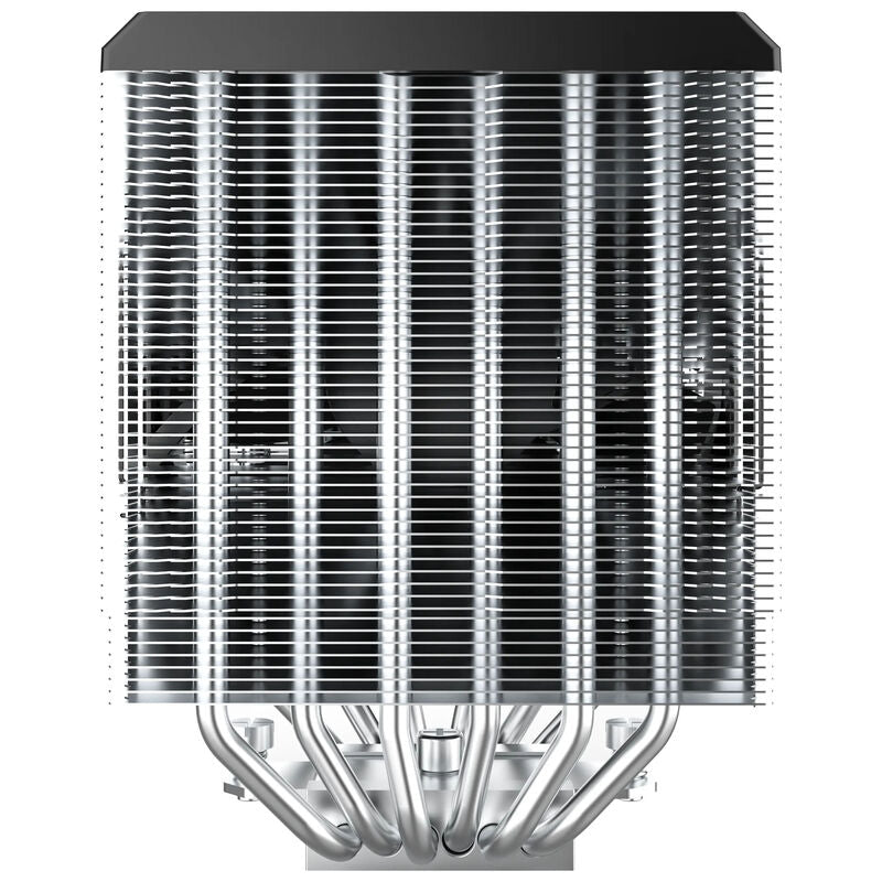 Nærbilde av vifte på Montech NX600 CPU-kjøler dobbelttårn 2x 120 mm svart