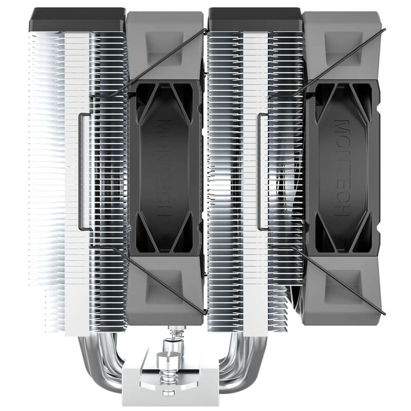 Detalj av Montech NX600 CPU-kjøler dobbelttårn 2x 120 mm svart