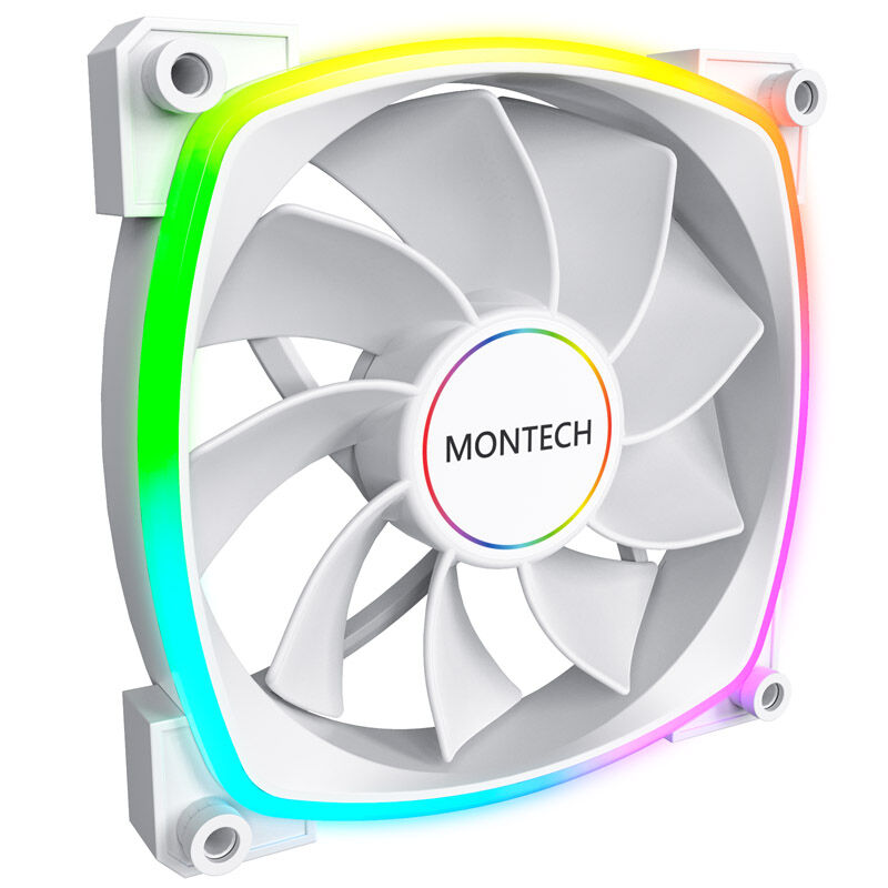 Montech RX140 PWM ARGB Reverse vifte 140 mm hvit forfra