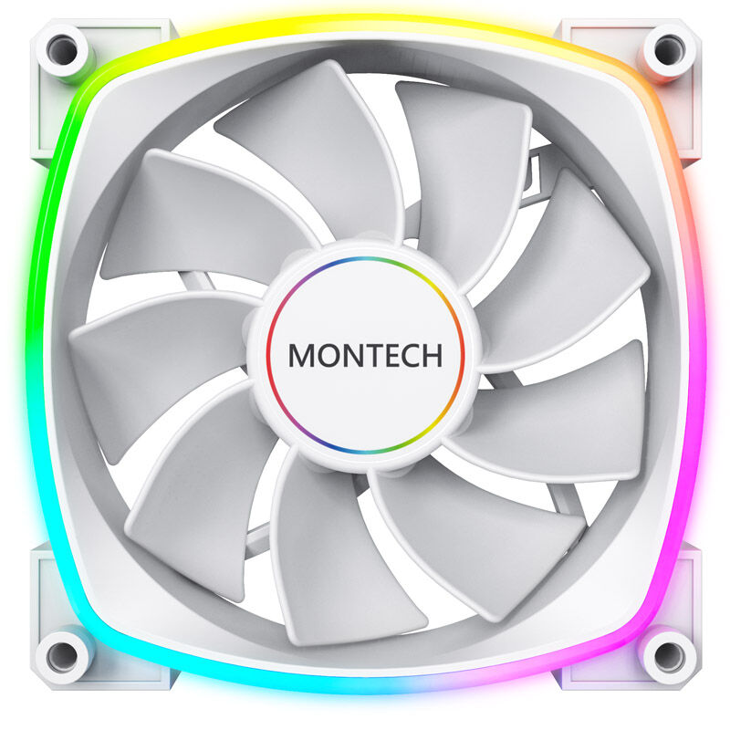 Montech RX140 PWM ARGB Reverse vifte 140 mm hvit bakside