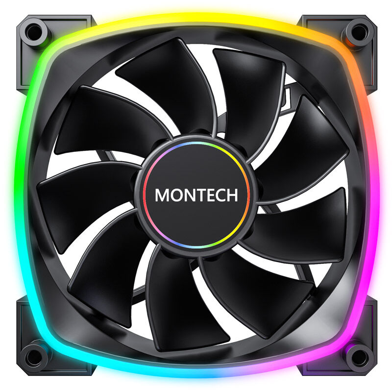 Montech RX140 PWM ARGB Reverse vifte 140 mm svart bakside