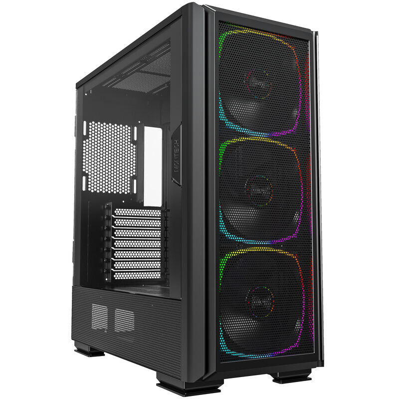 Montech SKY TWO GX kabinett midtårn E-ATX mesh 3x 140 mm ARGB svart forfra