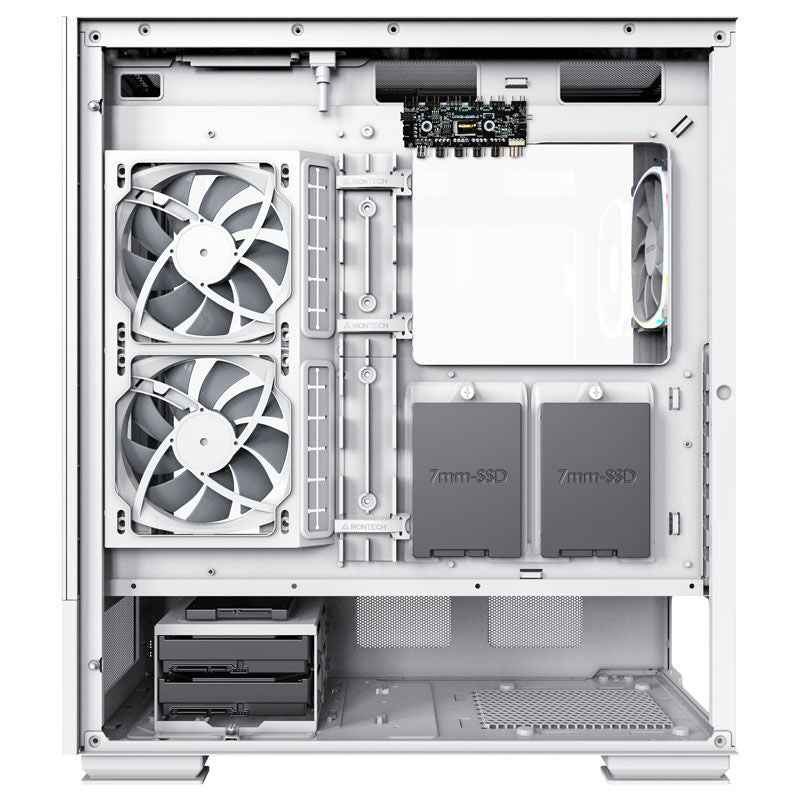 Montech SKY TWO kabinett hvit montert i gaming-PC