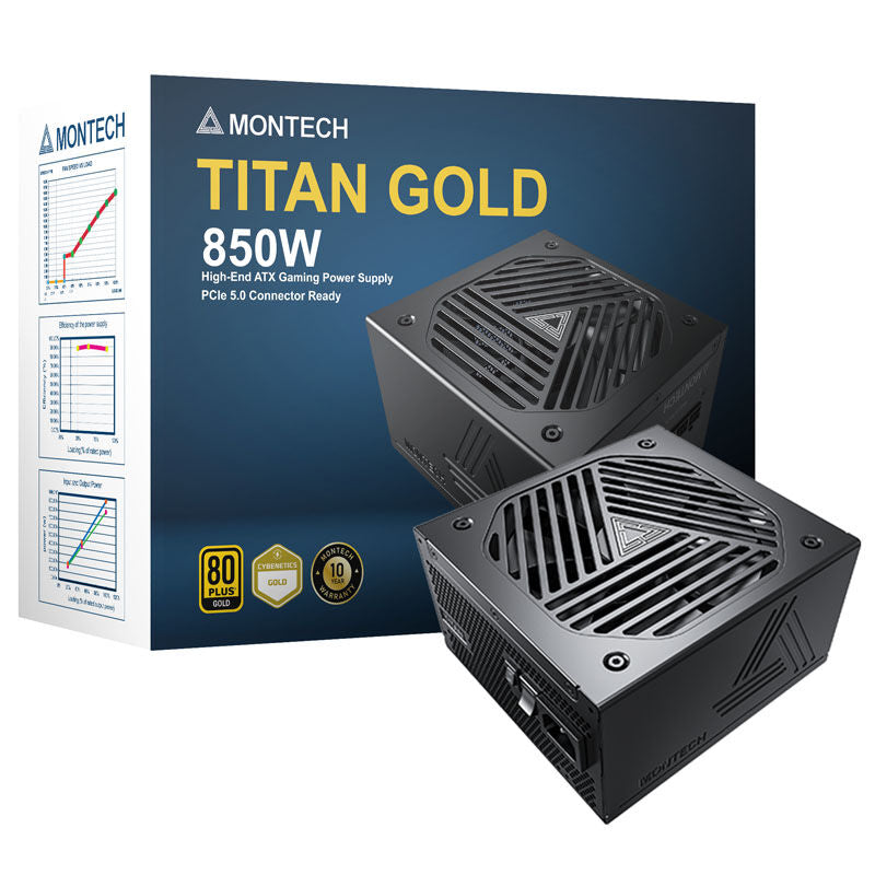 Montech Titan Gold strømforsyning 850 W modulære kontakter