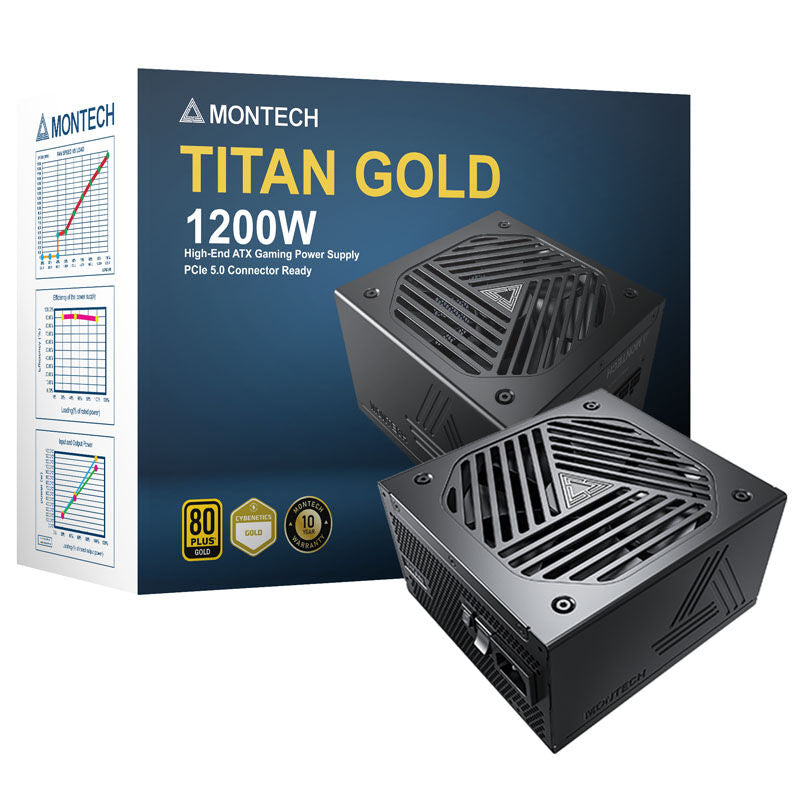 Montech Titan Gold strømforsyning 1200 W kabelhåndtering