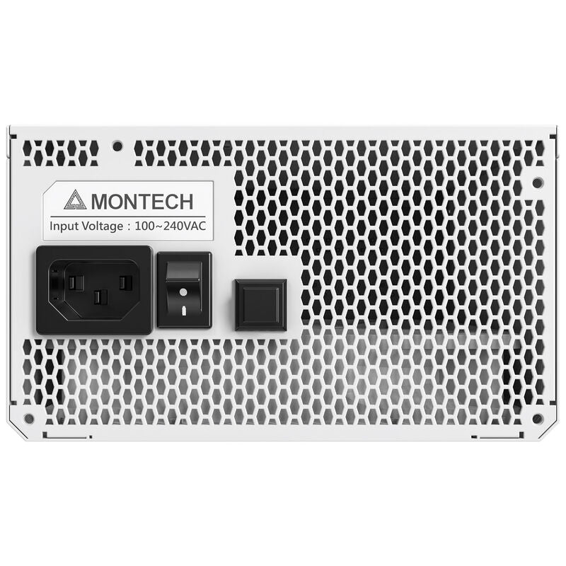 Detalj av Montech Titan PLA strømforsyning 1200 W 80 PLUS Platinum hvit