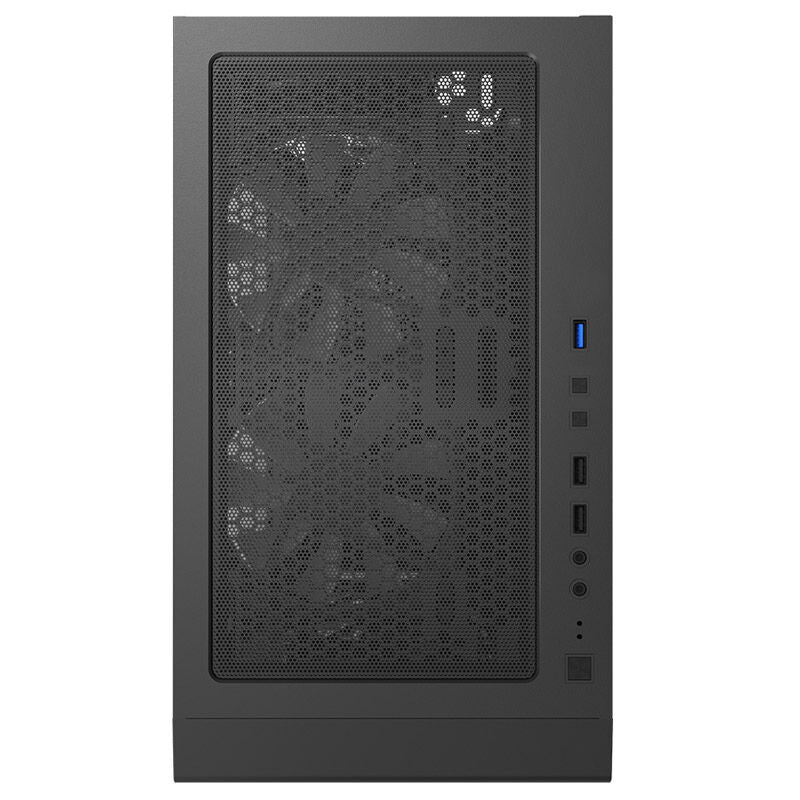 Montech X3 Glass kabinett midtårn RGB herdet glass svart montert med komponenter