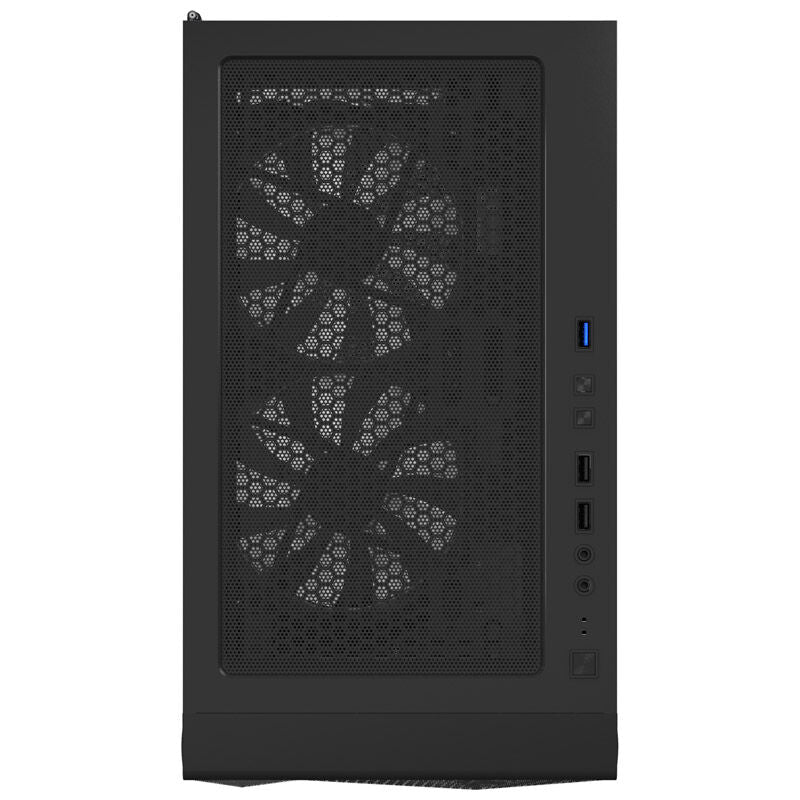 Montech X3 Mesh kabinett midtårn RGB herdet glass svart montert med komponenter