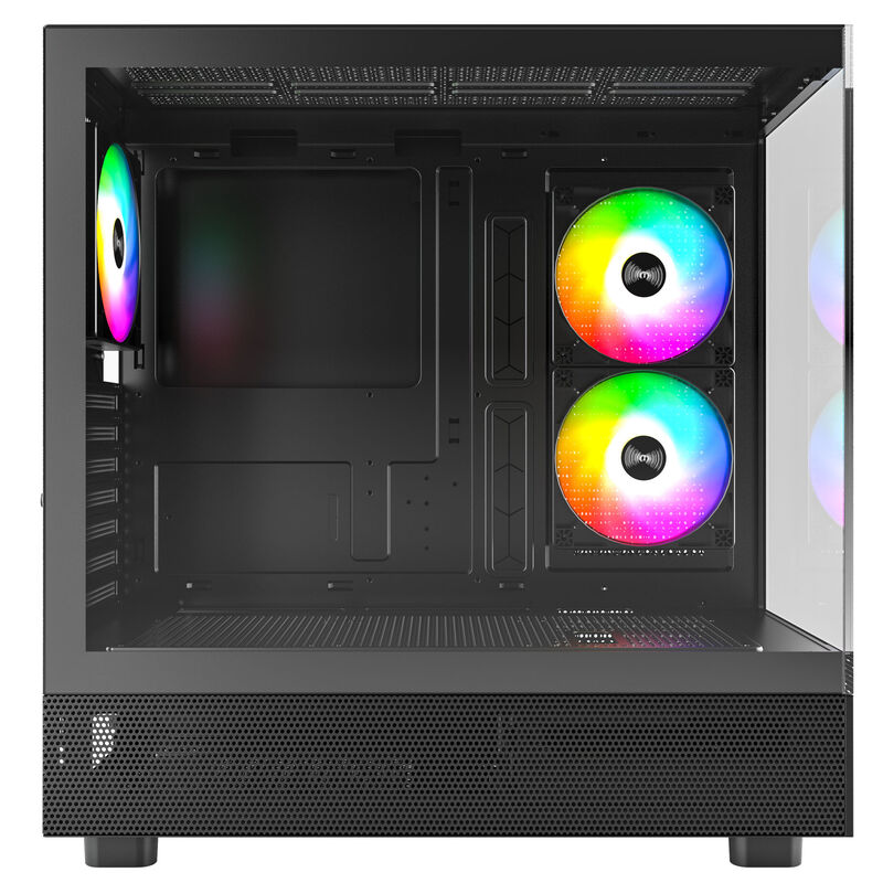 Montech XR kabinett midtårn herdet glass ARGB svart bakside