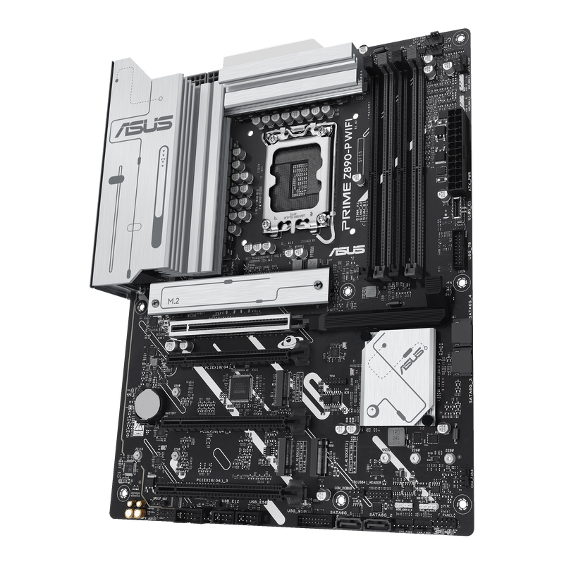 Montert ASUS Prime Z890-P WiFi hovedkort i PC-kabinett