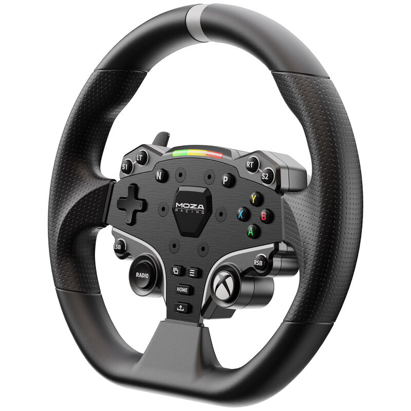 MOZA ES-Xbox simracingratt 280 mm aluminium RGB detalj av ratt