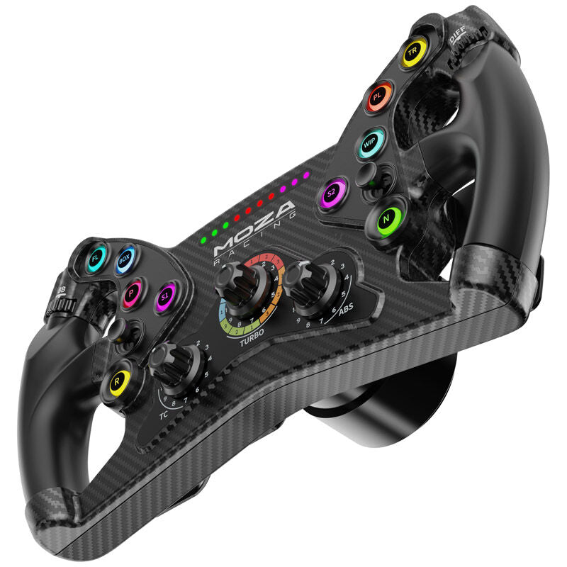 MOZA KS GT gamingratt 30 cm RGB Quick-Release montert
