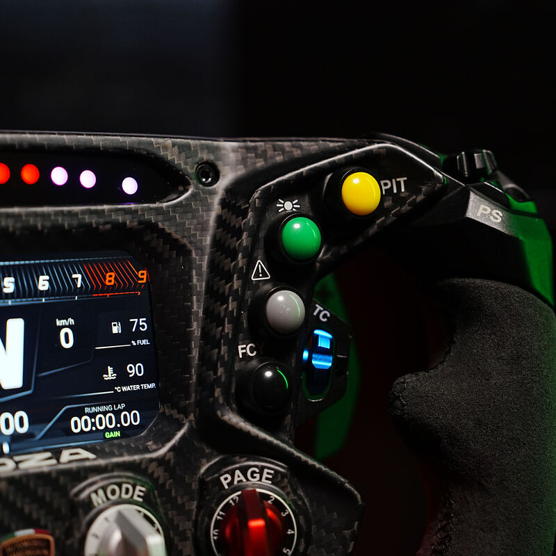 MOZA x Lamborghini ESSENZA SCV12 simracing-ratt med Quick-release system