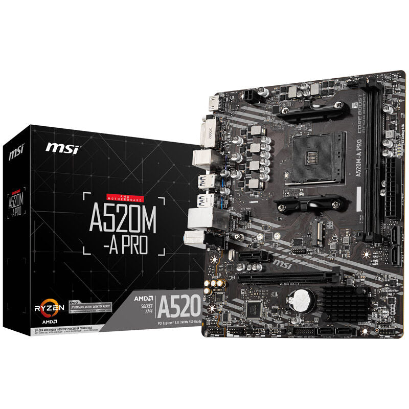 MSI A520M-A Pro hovedkort foran