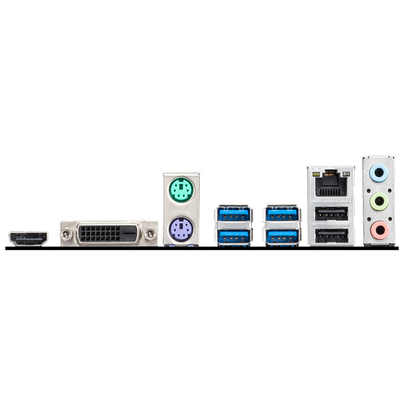 Nærbilde av MSI A520M-A Pro hovedkort PCIe slots