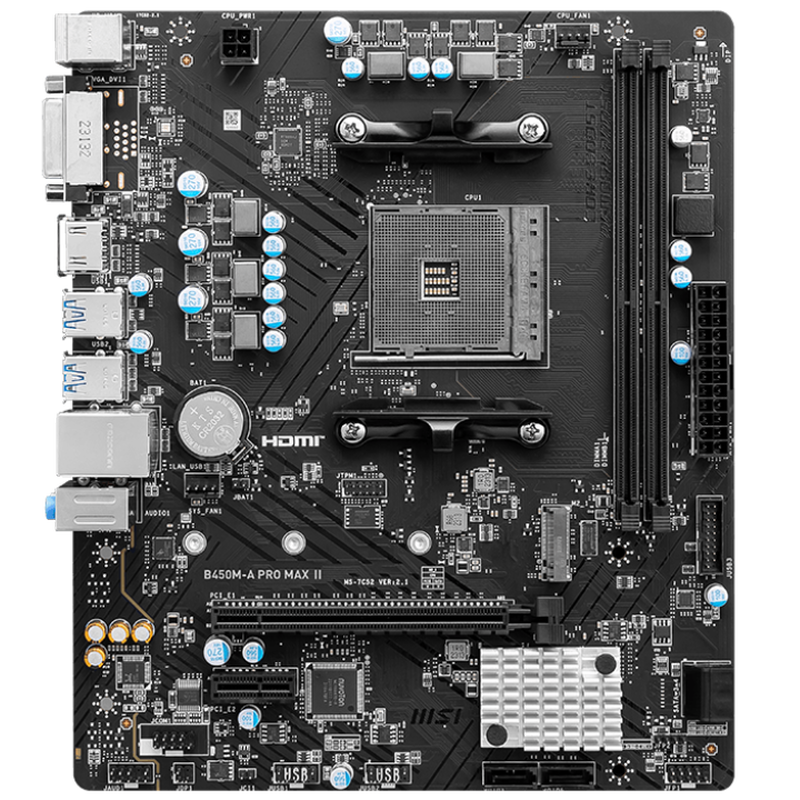 Detaljbilde av MSI B450M-A PRO Max II hovedkort