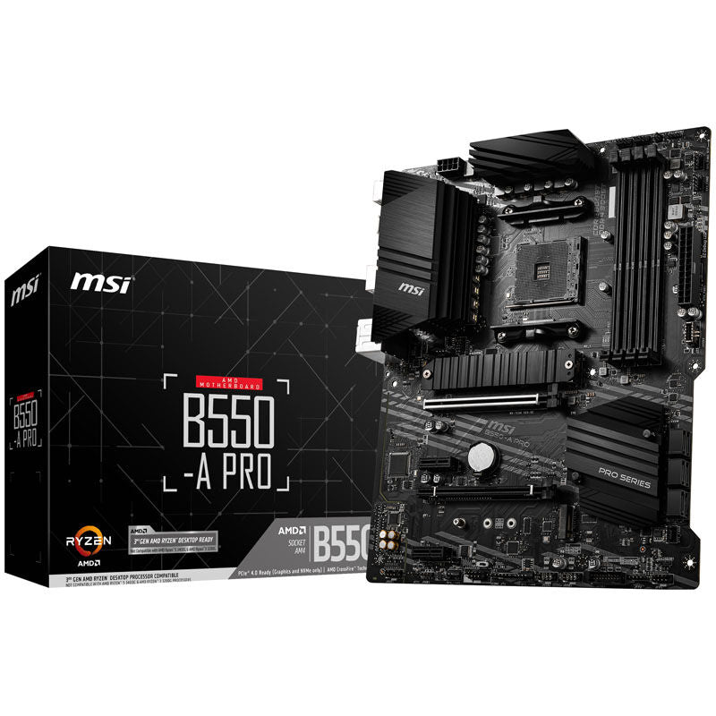 MSI B550-A Pro hovedkort forfra