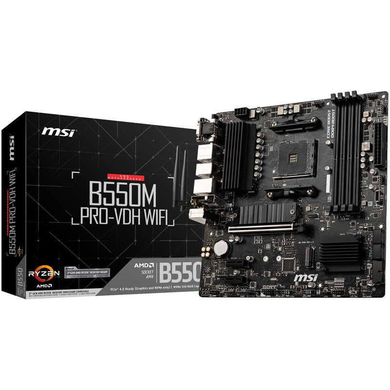 MSI B550M Pro-VDH WiFi hovedkort forfra