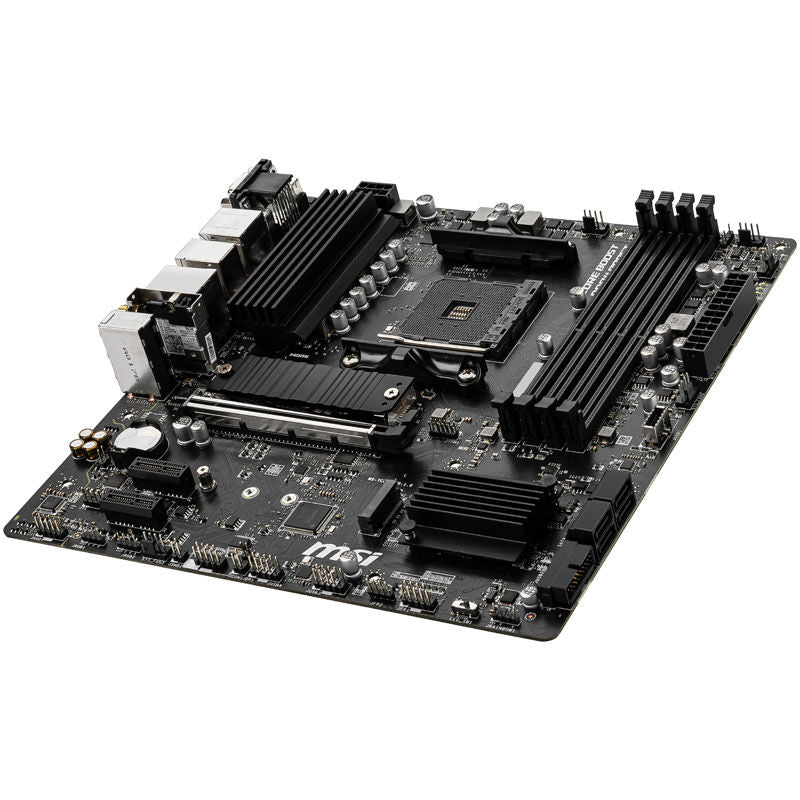 Montert MSI B550M Pro-VDH WiFi hovedkort i PC-kabinett