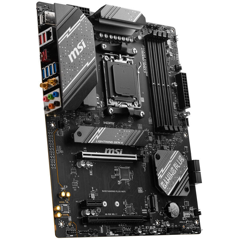 Bakside av MSI B650 Gaming Plus WiFi hovedkort