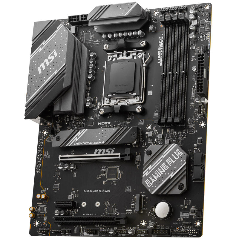 MSI B650 Gaming Plus WiFi hovedkort med tilkoblinger