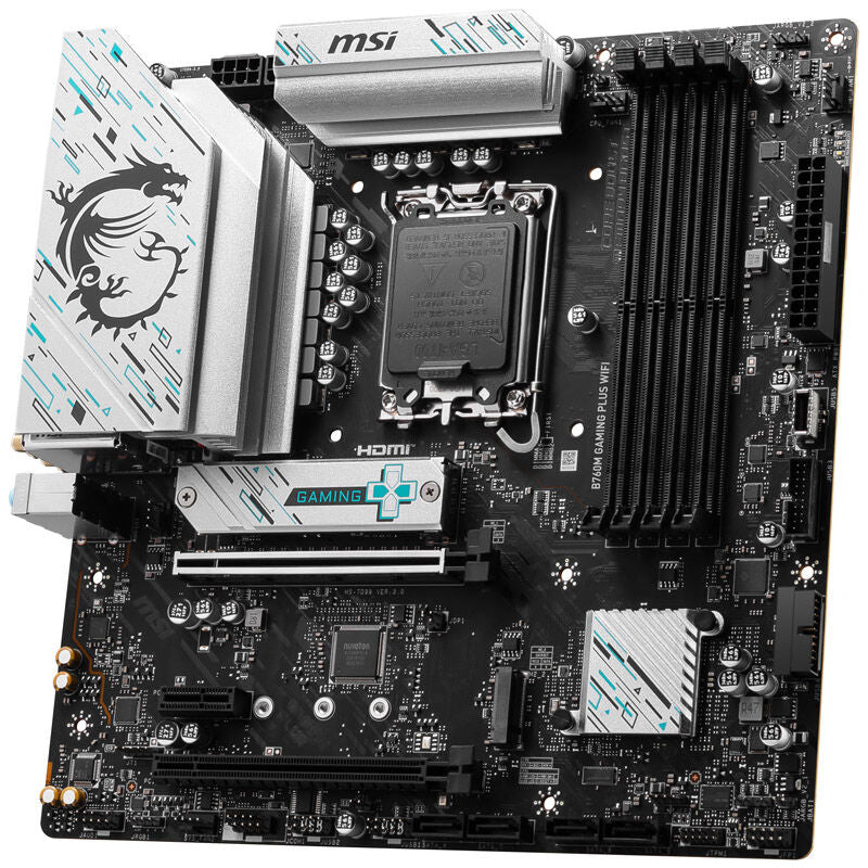 MSI B760M Gaming Plus WiFi hovedkort tilkoblingspanel