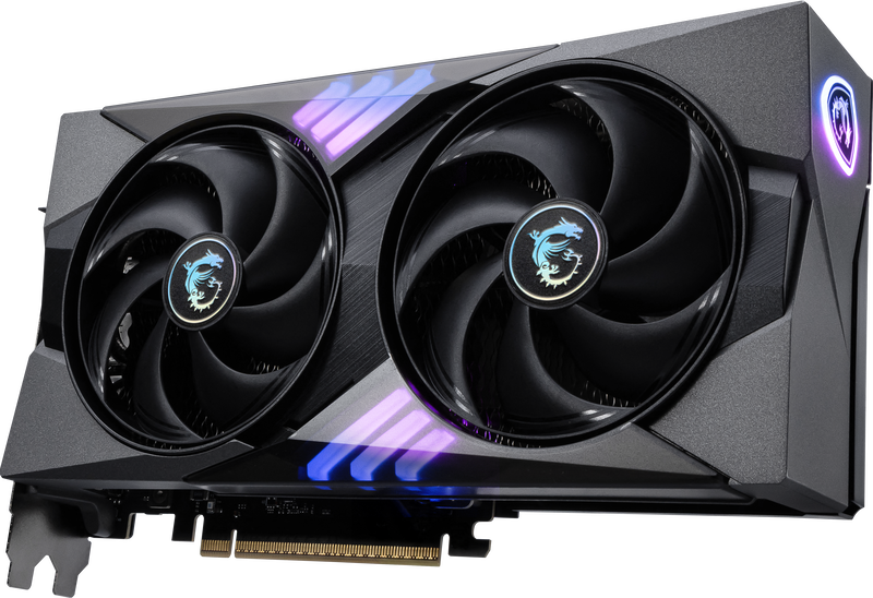 Detalj av vifte på MSI GeForce RTX 5060 Ti Gaming OC grafikkort