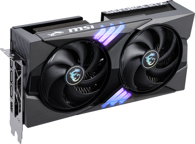 Nærbilde av kjøleprofil på MSI GeForce RTX 5060 Ti Gaming OC grafikkort