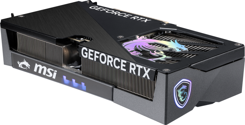 Sidevisning av MSI GeForce RTX 5060 Ti Gaming OC grafikkort