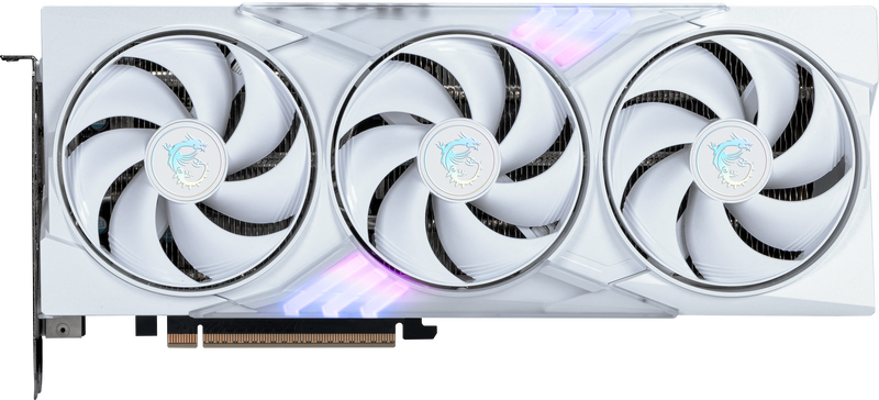 Bakside av MSI GeForce RTX 5060 Ti Gaming Trio OC White grafikkort