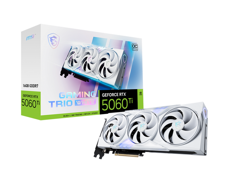 MSI GeForce RTX 5060 Ti Gaming Trio OC White forfra