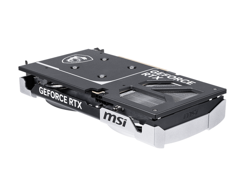 Detalj av MSI GeForce RTX 5060 Ti Ventus 2X OC Plus vifter
