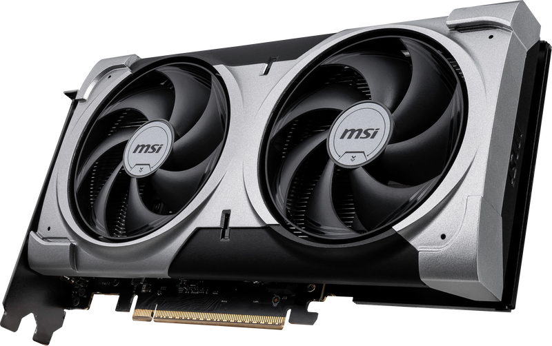 Detalj av kjølevifter på MSI GeForce RTX 5060 Ti Ventus 2X OC Plus