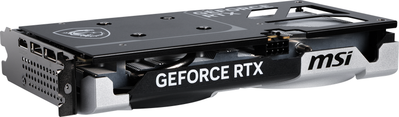 Sideprofil av MSI GeForce RTX 5060 Ti Ventus 2X OC Plus grafikkort