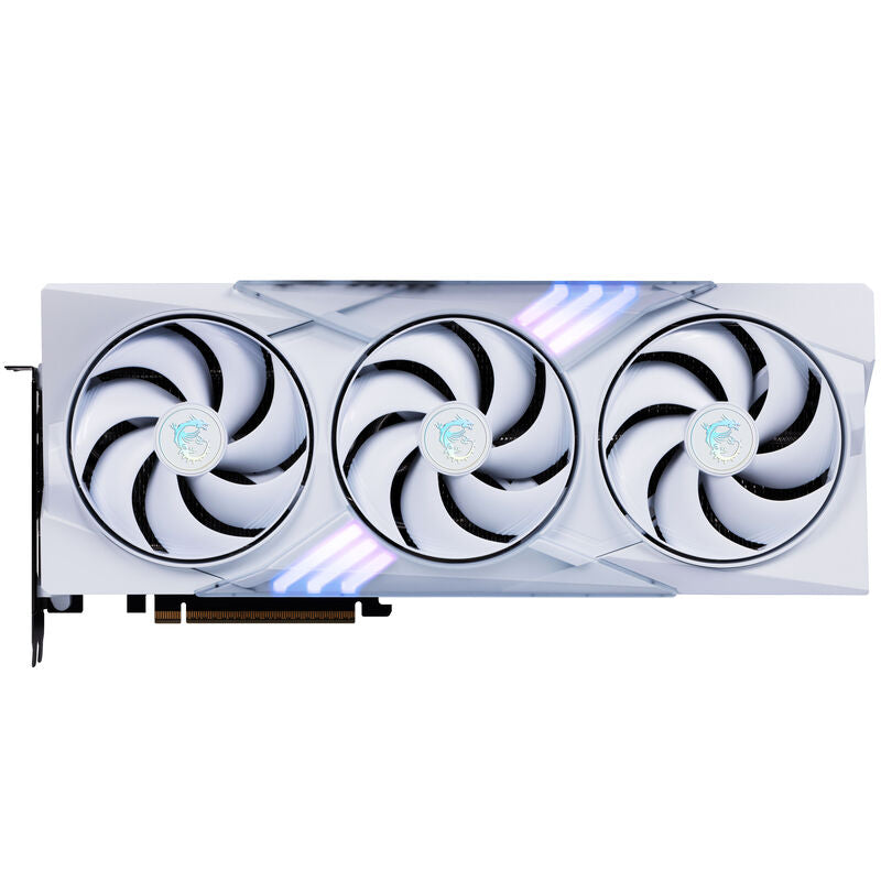 Detalj av MSI GeForce RTX 5070 Gaming Trio OC White vifte