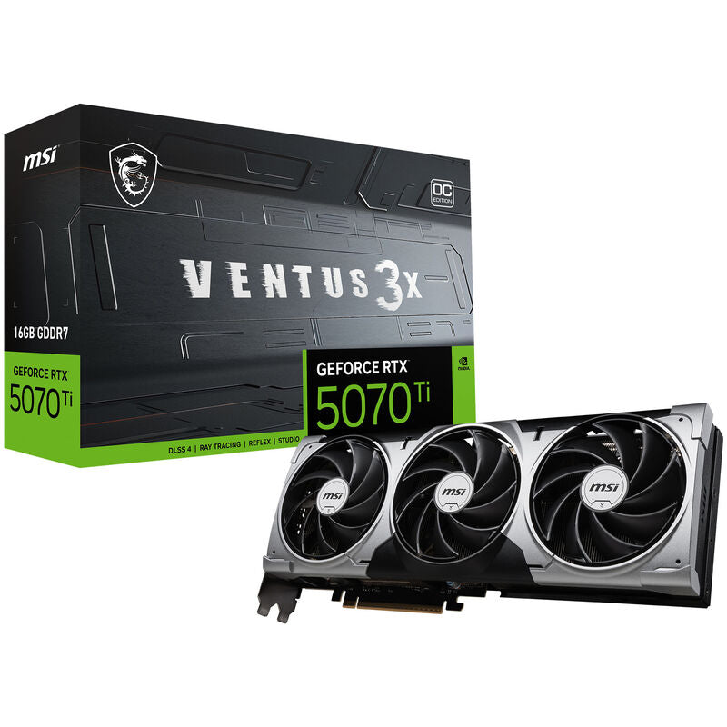 MSI GeForce RTX 5070 Ti Ventus 3X OC grafikkort forfra
