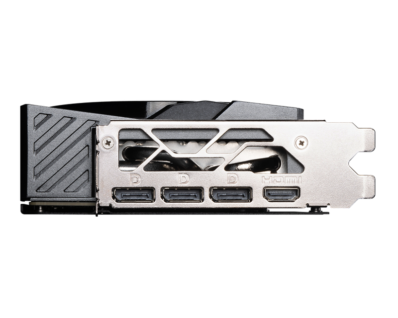 Nærbilde av MSI GeForce RTX 5080 Gaming Trio OC grafikkort kjølevifter