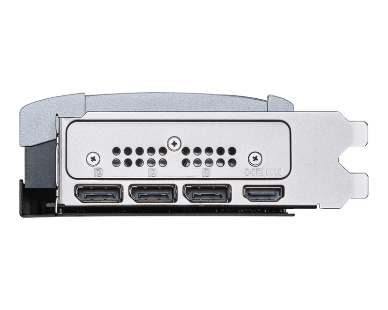Nærbilde av MSI GeForce RTX 5080 Ventus 3X OC Plus grafikkort kjøling