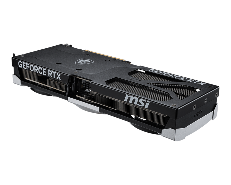 Detalj av MSI GeForce RTX 5080 Ventus 3X OC Plus grafikkort vifter