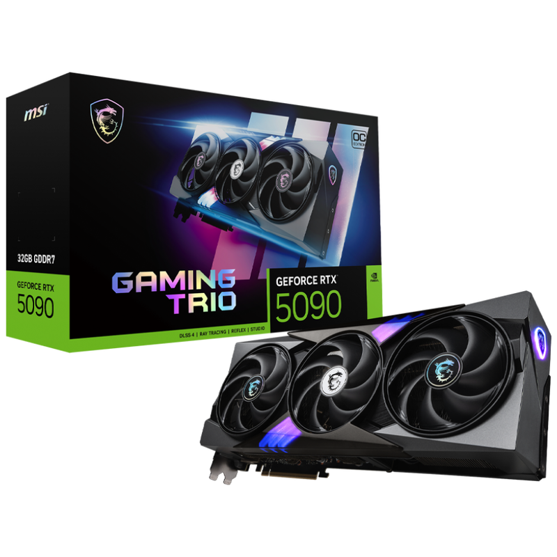 MSI GeForce RTX 5090 Gaming Trio OC grafikkort forfra
