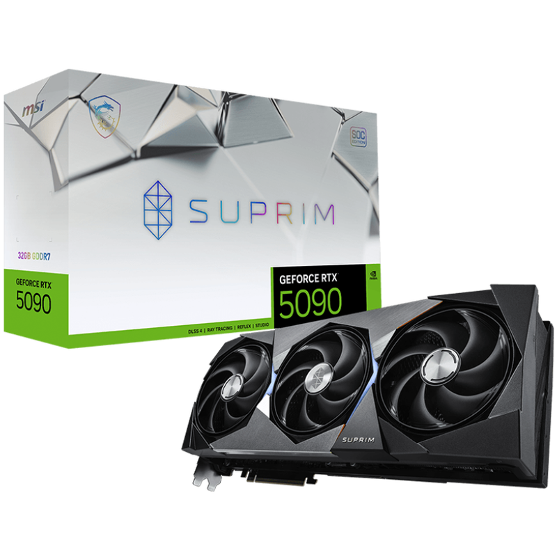 MSI GeForce RTX 5090 Suprim SOC grafikkort forfra