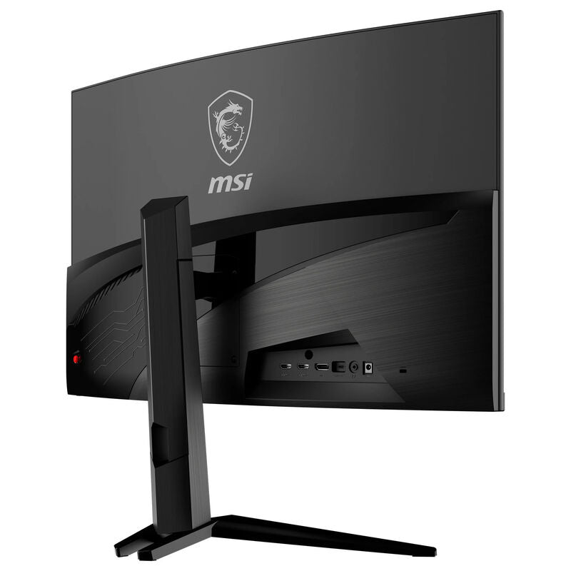 MSI MAG 321CUPDFDE 31,5" curved gamingskjerm montert på stativ