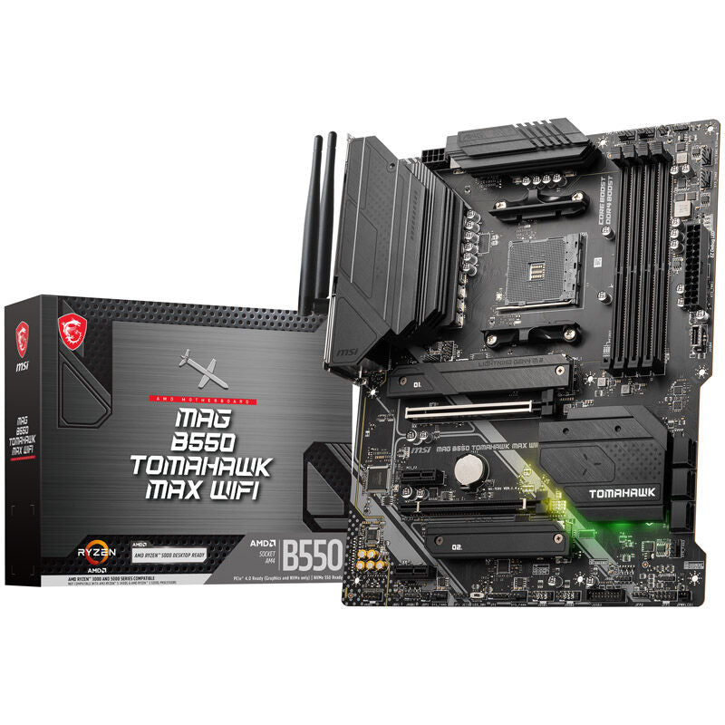 MSI MAG B550 Tomahawk Max WiFi hovedkort forfra