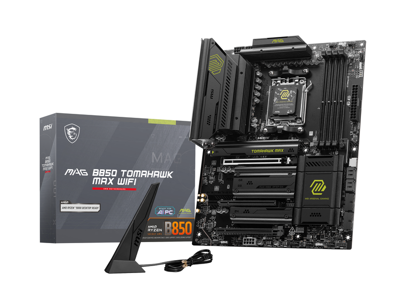 MSI MAG B850 Tomahawk Max WiFi hovedkort forfra
