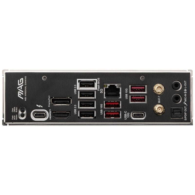 Montert MSI MAG B860 Tomahawk WiFi hovedkort i PC-kabinett