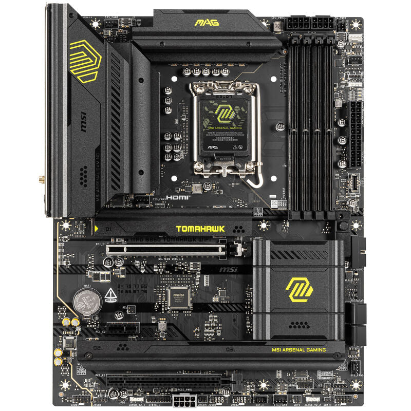 Detalj av PCIe-spor på MSI MAG B860 Tomahawk WiFi